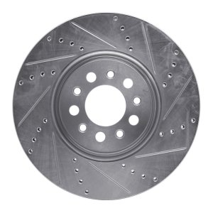 Alfa Romeo Tonale Brake Rotor (1) - Front Right - R1 Concepts - Drilled & Slotted - Silver - `14-`25